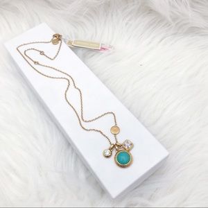 Michael kors blue charms golden tone necklace NWT